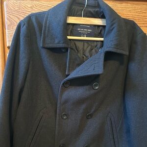 AE Men's Black Double-Breasted Coat